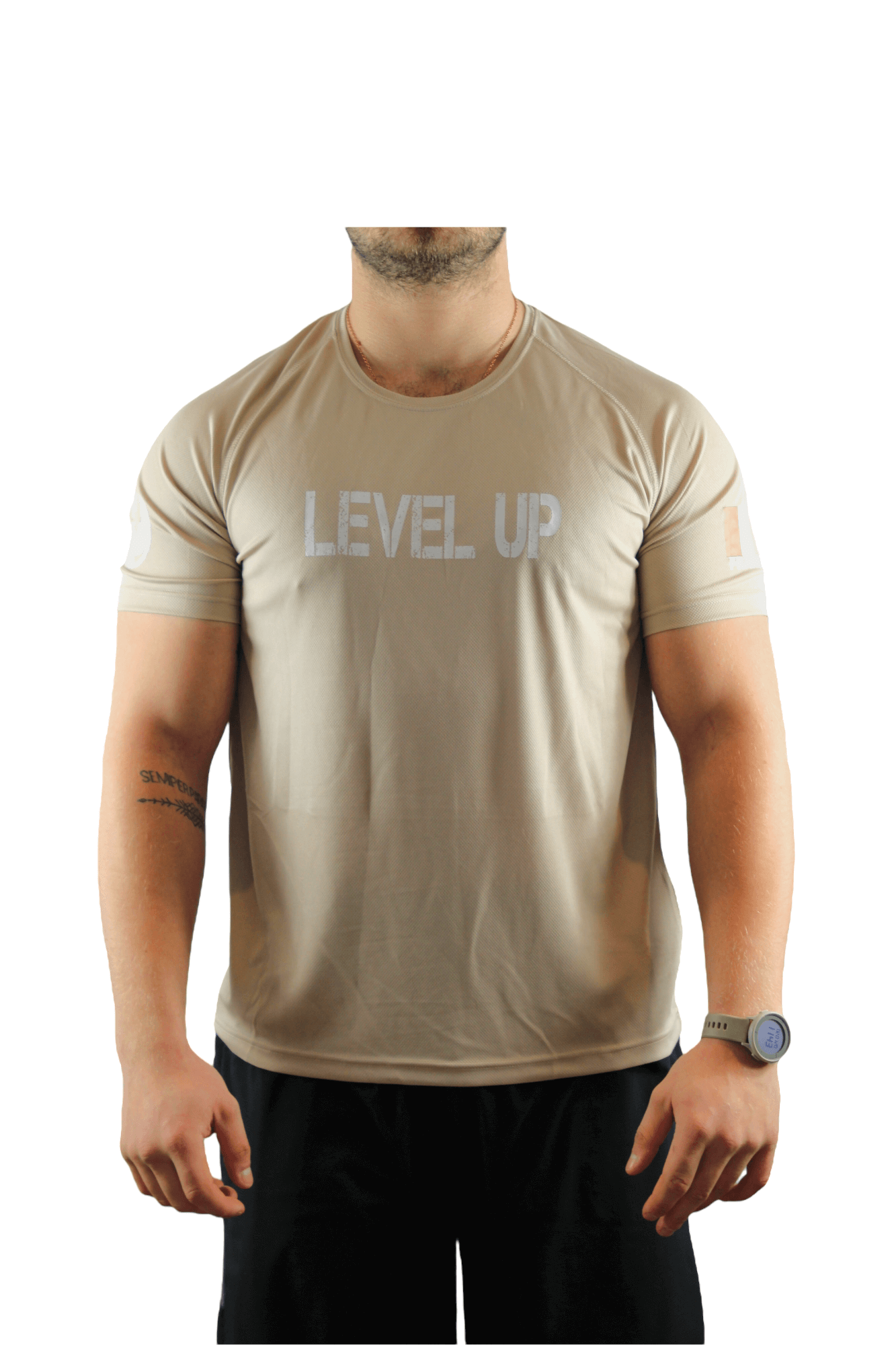 Tee-shirt Homme édition limitée "LEVEL UP" couleur sable