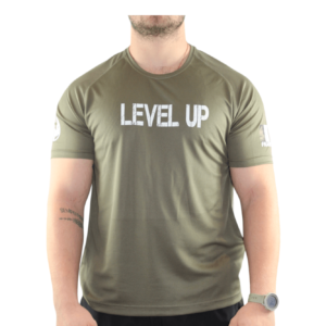 Tee-shirt Homme édition limitée "LEVEL UP" couleur kaki