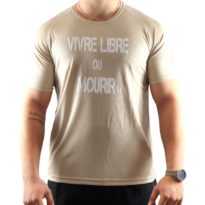 Tee-shirt Homme édition limitée "VIVRE LIBRE OU MOURIR" couleur sable
